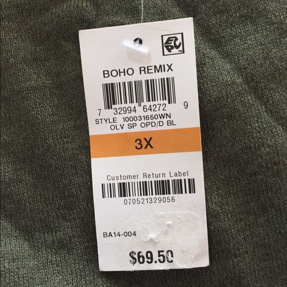 Style & Co Blouse Embroidered Split Neck sweater-3X - Picture 2 of 2